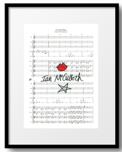 Ocean Rain 'Crystal Days' Sheet Music signed by Ian McCulloch
