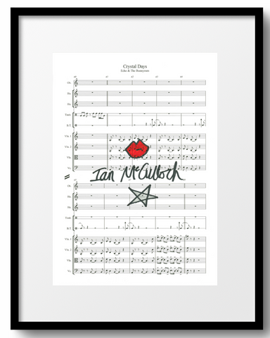 Ocean Rain 'Crystal Days' Sheet Music signed by Ian McCulloch