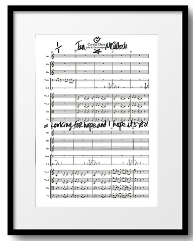 Ocean Rain ‘Crystal Days’ Sheet Music & Lyric signed by Ian McCulloch