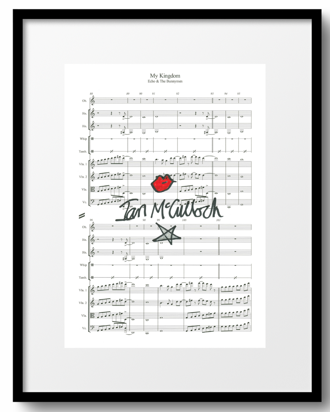 Ocean Rain 'My Kingdom' Sheet Music signed by Ian McCulloch