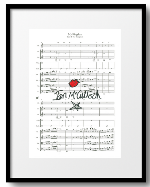 Ocean Rain 'My Kingdom' Sheet Music signed by Ian McCulloch