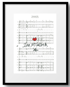 Ocean Rain 'Nocturnal Me' Sheet Music signed by Ian McCulloch