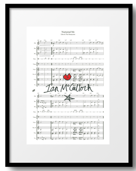 Ocean Rain 'Nocturnal Me' Sheet Music signed by Ian McCulloch