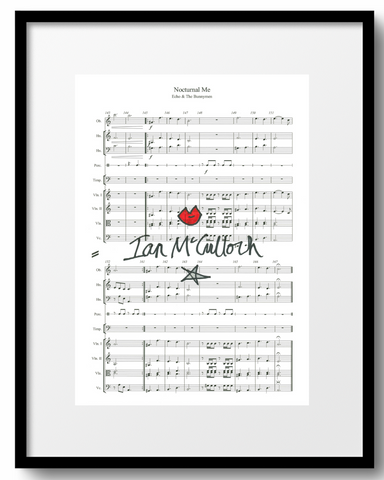 Ocean Rain 'Nocturnal Me' Sheet Music signed by Ian McCulloch