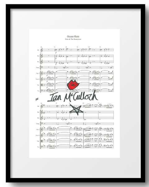 Ocean Rain 'Ocean Rain' Sheet Music signed by Ian McCulloch
