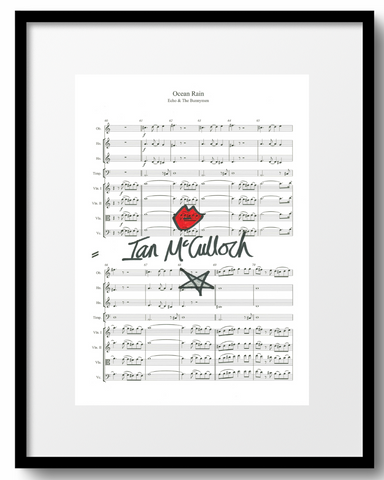 Ocean Rain 'Ocean Rain' Sheet Music signed by Ian McCulloch