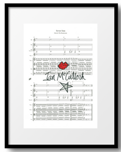 Ocean Rain 'Seven Seas' Sheet Music signed by Ian McCulloch