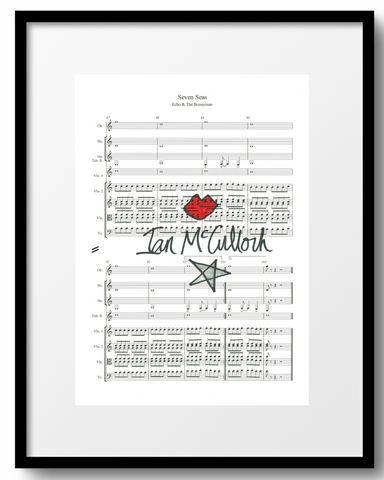 Ocean Rain 'Seven Seas' Sheet Music signed by Ian McCulloch