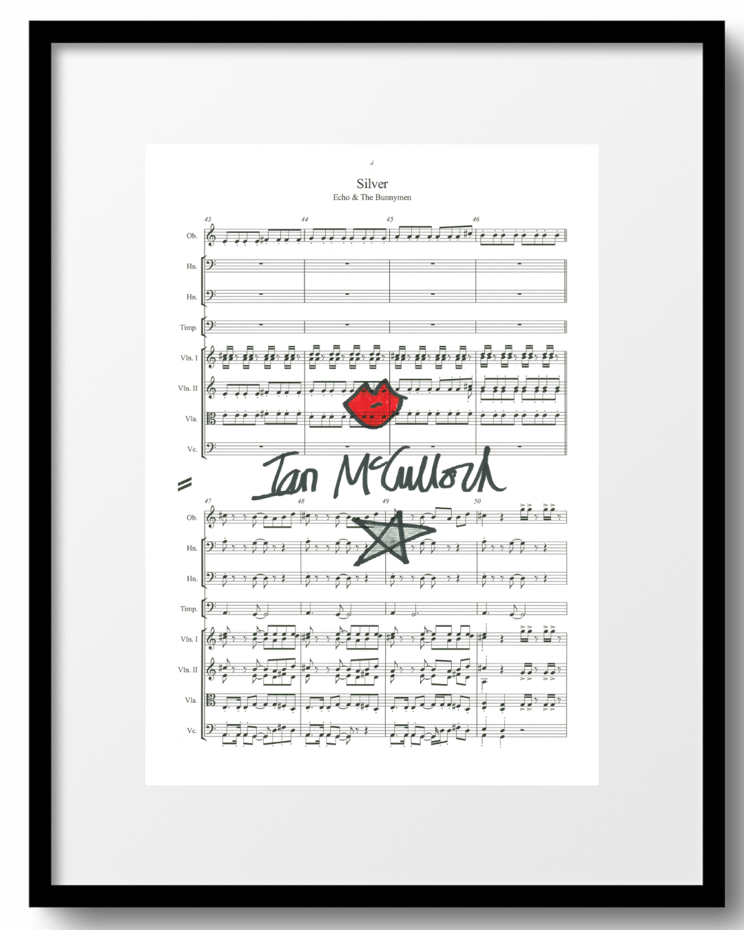 Ocean Rain 'Silver' Sheet Music signed by Ian McCulloch