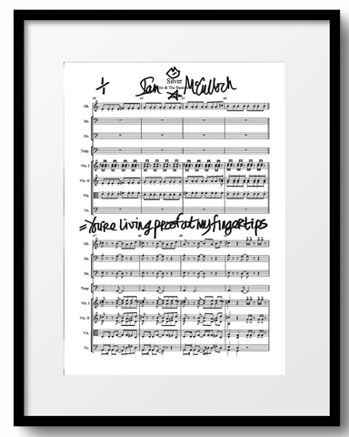Ocean Rain ‘Silver’ Sheet Music & Lyric signed by Ian McCulloch