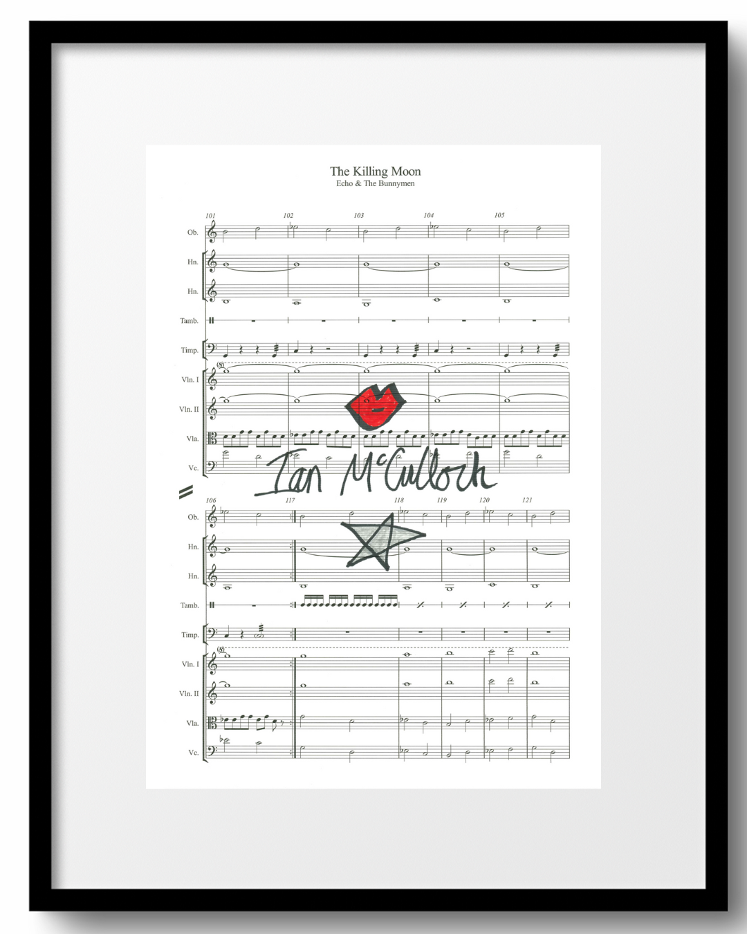 Ocean Rain 'The Killing Moon' Sheet Music signed by Ian McCulloch