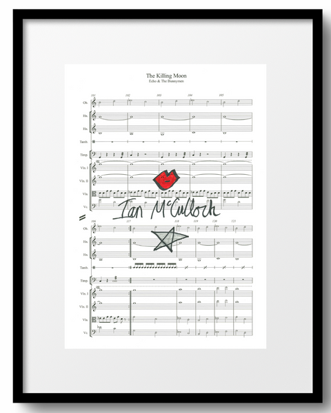 Ocean Rain 'The Killing Moon' Sheet Music signed by Ian McCulloch