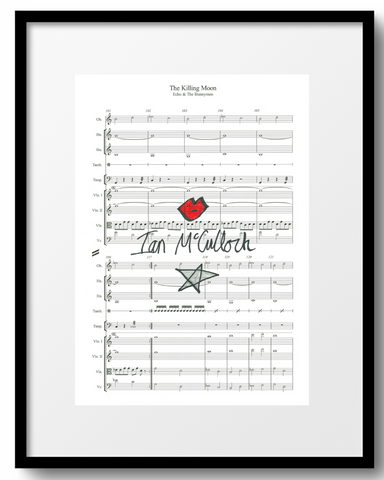 Ocean Rain 'The Killing Moon' Sheet Music signed by Ian McCulloch