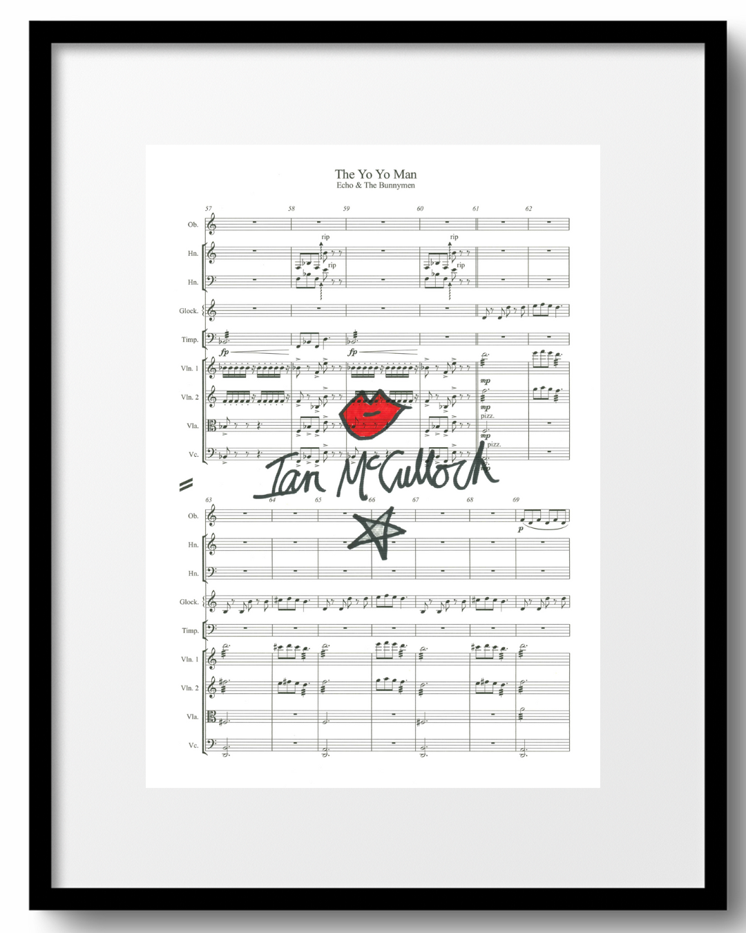 Ocean Rain 'The Yo Yo Man' Sheet Music signed by Ian McCulloch