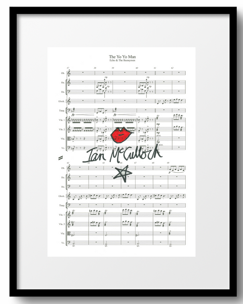 Ocean Rain 'The Yo Yo Man' Sheet Music signed by Ian McCulloch