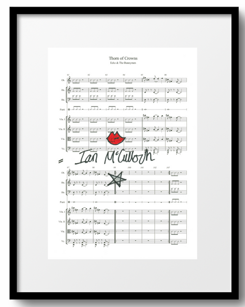Ocean Rain 'Thorn Of Crowns' Sheet Music signed by Ian McCulloch
