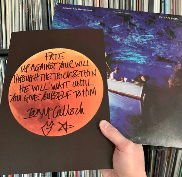 Ian McCulloch Handwritten signed Killing Moon Lyrics.