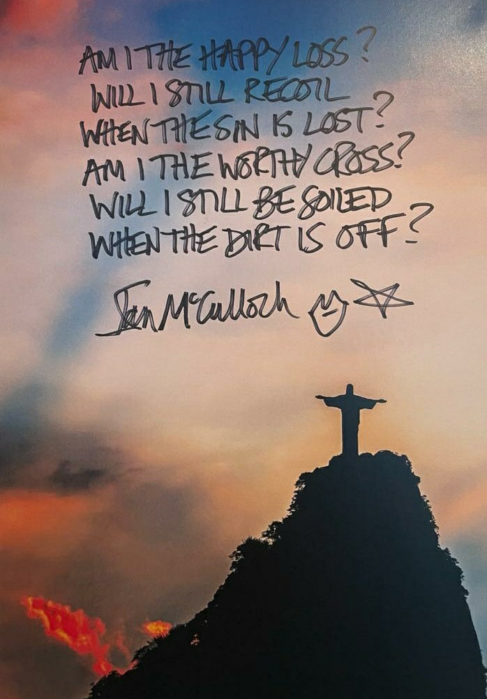 Ian McCulloch Handwritten signed lyrics The Cutter Lyrics.